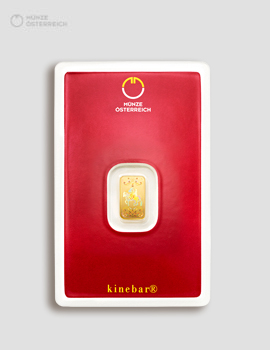 Goldbarren 1g Kinebar Münze Österreich