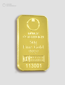 Gold bar 50g Austrian Mint