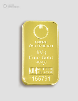 Gold bar 100g Austrian Mint